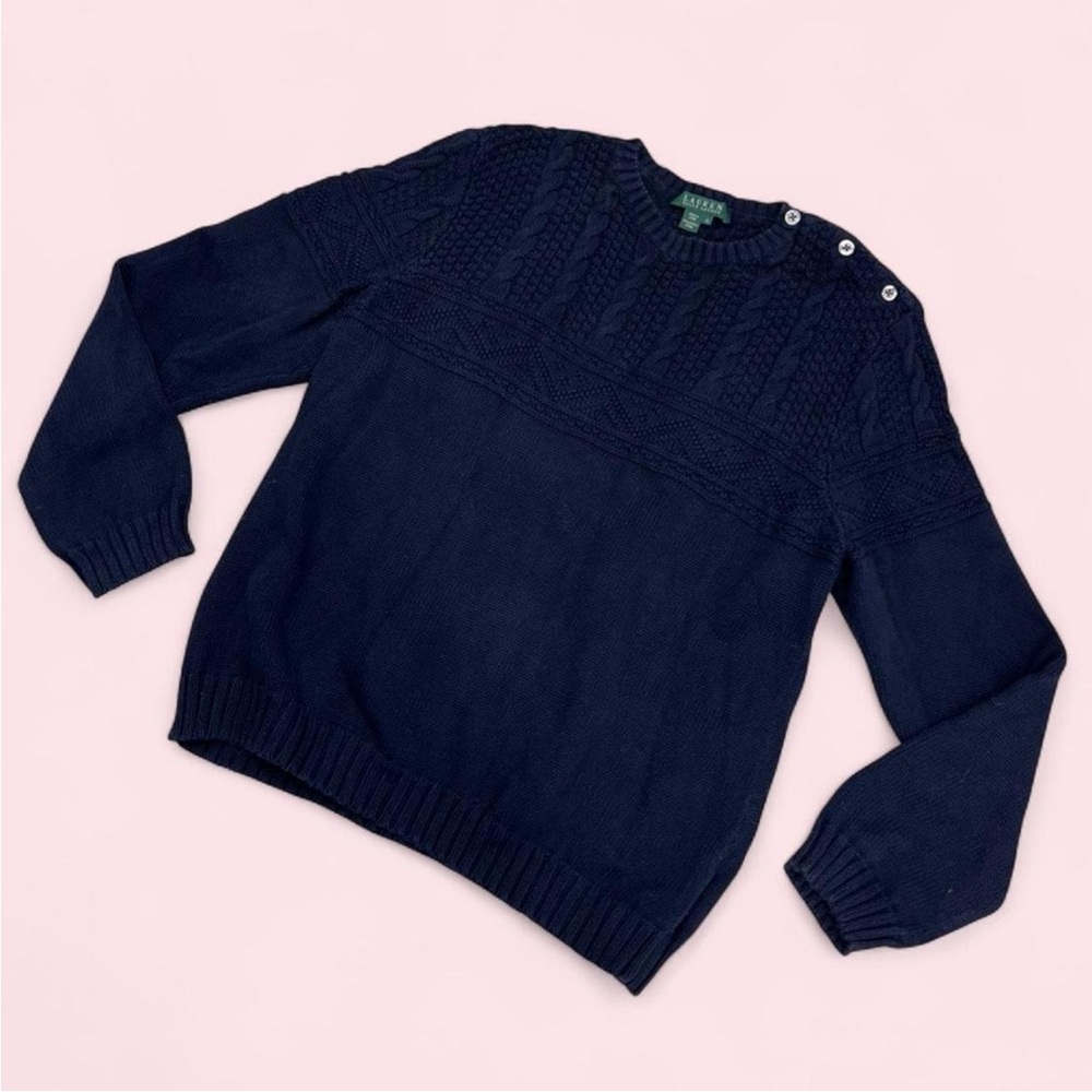 Ralph Lauren Navy Blue Cable Knit Sweater